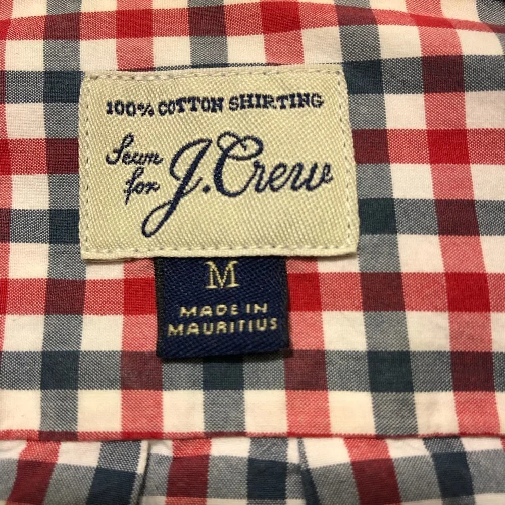 J. Crew Gingham Plaid Button Down Long Sleeve Shirt